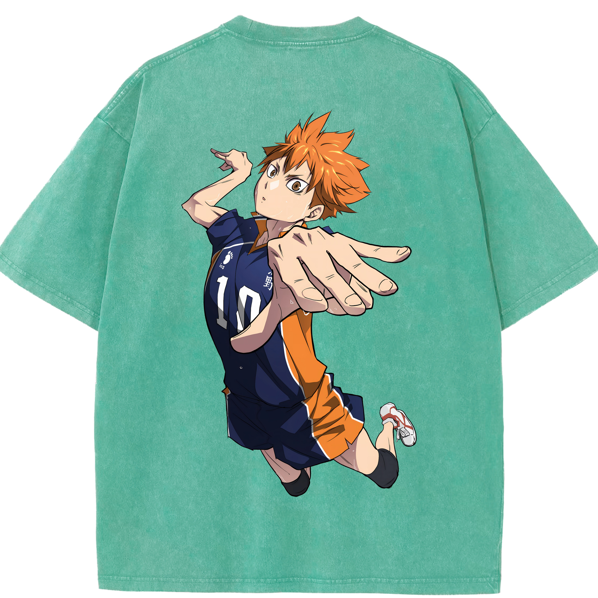 （画像用） ハイキュー!! Haikyu!! 綿100% ヴィンテージ風 半袖Tシャツ（背面プリント）